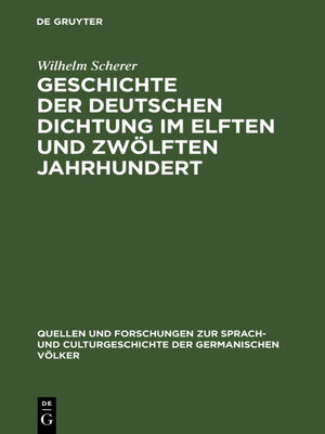 cover image of Geschichte der deutschen Dichtung im elften und zwölften Jahrhundert